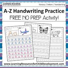A Z Handwriting Practice No Prep Worksheets For Learning Letters Kids Handwriting Practice Handwriting Practice Free Handwriting Practice Worksheets