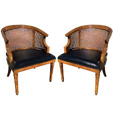 Here is a diy tutorial on how to reupholster barrel chair. Pair Of Mid Century Cane Barrel Back Club Chairs By Drexel Scranton Antiques