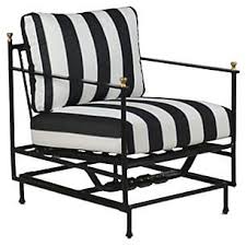 Frances Motion Lounge Chair Black White Sunbrella Outdoor Dining Chairs Metal Patio Furniture Outdoor Chairs