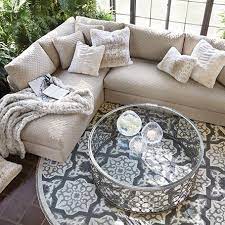 Sectional sofas, offering versatile seating arrangements, are increasingly popular in the contemporary home, and with good reason. Quincy Upholstered Two Piece Sectional Circle Rug Living Room Rugs In Living Room Living Room Decor