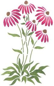Cone Flowers Wall Stencil Flower Wall Stencil Flower Stencil Patterns Flower Stencil