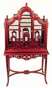 Bespaq Dollhouse Miniature Furniture Birdcage Table Set Mahogany Wood New Antique Bird Cages Vintage Bird Cage Bird Cage