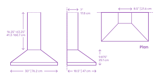 Optimal range hood size 2. Ge Wall Mount Pyramid Chimney Hood Dimensions Drawings Dimensions Com