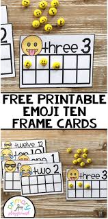 Free Printable Emoji Ten Frame Cards Primary Playground Math Activities Preschool Ten Frame Kindergarten Freebies