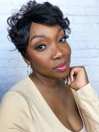 Custom Edgy Pixie Cuts Wig With Natural Wave Bangs Glueless Human Hair Wig