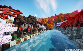 Building in minecraft since 2013. Minecraft Landscapes Minescapes Landscape 48 Shops On The River