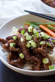 Slow cooker, combine first 8 ingredients. Honey Sriracha Mongolian Beef With Rice Noodles Easy Healthy Dinner
