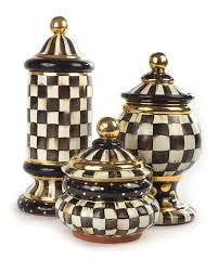 Black And White Checkered Canister Set Mackenzie Childs Courtly Check Groovy Canister With Images Handcrafted Ceramics Mackenzie Childs Inspired Handmade Home Decor