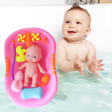 Baby Bath Toys 2 Set Random Color Bathtub With Baby Doll Bath Toy Bathtub Educational Toys For Infant Baby Kids Bath Toy Aliexpress
