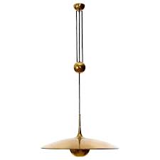 Florian Schulz Brass Pendant Light Onos 55 Counterweight Counter Balance 1970 Brass Pendant Light Pendant Light Light