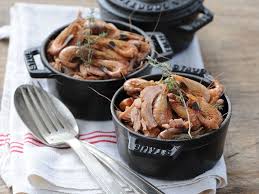 Cocotte De Crevettes Grises A L Andouille Recettes Recette Recette Crevettes Grises Crevettes