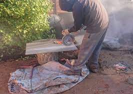 The concrete cutting contractor used a hammer drill to drill and bolt two parallel metal rails to the concrete wall. How To Cut Through Concrete Slabs Or Foundations Hankintech