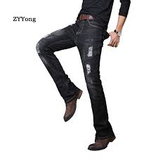 Jeans have become synonymous with urban clothing. Zyyong Mens Casual Slim Flared Ripped Jeans Long Denim Pants Men S Flare Bell Bottom For Boot Cut Stretch Jeans Homme Blue Buy At The Price Of 32 39 In Aliexpress Com Imall Com