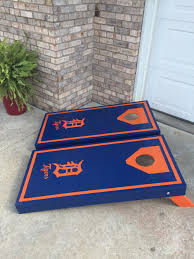 Detroit Tigers Cornhole Boards Cornhole Boards Designs Woodworking Projects Diy Cornhole Boards