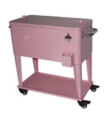 Two sided access lids with handles in sleek design, easy opening and closing. China Rolling Ice Chest Portable Patio Drink Party Cooler Cart China Rolling Garden Cart And Beverage Cooler Carts Price