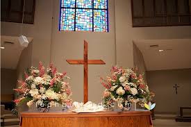 Church Altar Flowers Traditional Floral Arrangements Urns Glass Cross Pink A Altar Flowers Wedding Funeral Flower Arrangements Spring Wedding Flowers