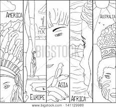 Want more continents coloring pages? Native Girls 5 Vector Photo Free Trial Bigstock