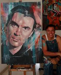 Y sigue la mata dando... Al calor de Psycho Killer... Don David Byrne  (talking heads)... Acrílico sobre lienzo en medidas de 1.20 m. x .80 m. Mil  gracia$$$$...