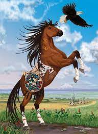 Native American Horse With Eagle Native American Horses Indian Horses Horse Drawings