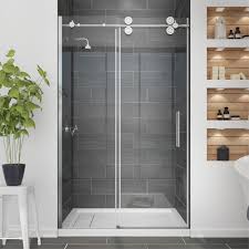 When you're designing interiors, choosing the proper doors is of crucial importance. Ove Decors Sydney 78 75 In H X 46 25 In To 47 75 In W Frameless Sliding Polished Chrome Shower Door Clear Glass In The Shower Doors Department At Lowes Com