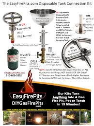 If you use your fire pit frequently at a high flame setting, you may find yourself replacing/refilling your propane tank many times throughout the year. This Diagram Highlights The Dk Disposable 1lb Propane Tank Connection Kit From Easyfirepits Com The Dk Consis Gas Firepit Diy Gas Fire Pit Gas Fire Pit Ideas