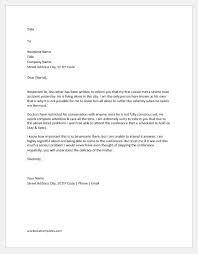 Simply put, apology letters are a way of putting down in words how you feel letters to management are letters written to the personnel or department that controls and makes decisions for a company or organization. Explanation Letter For Not Attending The Conference Word Excel Templates