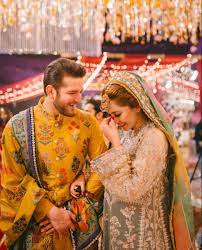 Fiza Abdullah On Their Mehndi Pakistaniweddings Fizakhawar Naimalkhawarkhan Pakistanifashion Pakistani Bridal Dresses Desi Wedding Mehndi Brides
