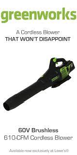 Greenworks Pro 130 Mph Brushless Handheld Cordless Electric Leaf Blower Battery Included Lowes Com Blowers Greenworks Electric Leaf Blowers