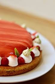 Ma Version Du Fantastik Rhubarbe Vanille Marie Meunier Christophe Michalak Rhubarbe Pochee Creme Diplomate Tonka Vanill Rhubarbe Graine De Pavot Pate Sablee