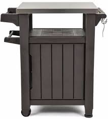 40 Gallon Grill Serving Prep Station Outdoor Storage Cart Brown Finish Cart Patio Storage Outdoor Patio Bar Sets Outdoor Bbq