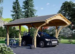 Wood log garage kit without floor Wooden Carports Timber Carport Kits For Sale Uk