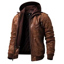 Denzell Outwear Tornado Leather Jacket Leather Jacket With Hood Real Leather Jacket Leather Jacket Men