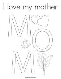 Coloring is a very useful hobby for kids. I Love My Mother Coloring Page Twisty Noodle