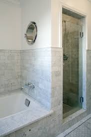 A bathtub surround is a vertical surface material that protects the walls just above a bathtub or bathtub/shower unit. Carrera Marble Tub Surround Design Ideas