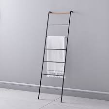 Black matte non heated towel rail rack square towel ladder 850 mm wide 7 bar new. Ladder Towel Rack Bathroom Organization