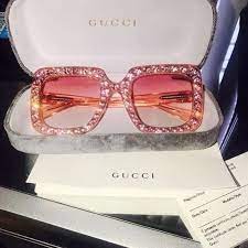 New Gucci Pink Rhinestone Sunglasses On Mercari Glasses Fashion Cute Sunglasses Shades Sunglasses