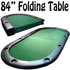 10 Player Folding Poker Table W Cup Holders 84 X 42