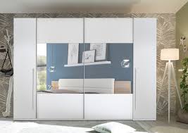 Schwebeturenschrank Mega Schiebeturen Schrank Kleiderschrank Weiss Spiegel 3m Ebay