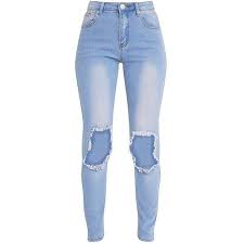 Kim Light Wash Open Knee Rip Slim Jean Liked On Polyvore Featuring Jeans Denim Jeans Ripped Cute Ripped Jeans Light Wash Ripped Jeans