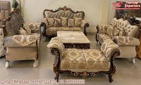 Finding the right sofa for the center of a room is never easy, but this piece looks great from any angle. Classy Teakwood Drawing Room Sofa Set Mandap Exporters