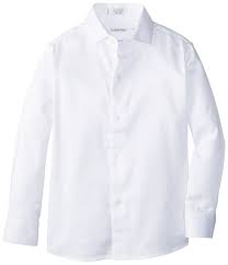 calvin klein big boys long sleeve sateen dress shirt white