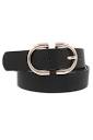 BLACK Faux Leather Buckle Belt - Belts