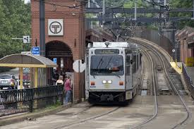 This Lrv Was Leaving The Port Authority T Station While The Operator Watched For Errant Pedestrians South Side Port Authority Light Rail Hometown