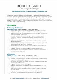 bookkeeper resume samples qwikresume