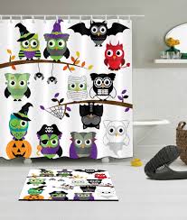 Cute Cartoon Owl Decoration Shower Curtain Polyester Fabric 3d Digital Printing 72x72 Mildew Resistant Wate Kids Bathroom Accessories Kids Bathroom Owl Shower