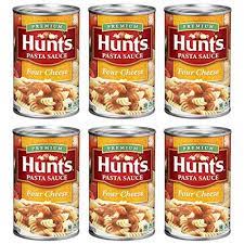 Do you want a side of spaghetti with your cheese? Hunt S Premium Four Cheese Pasta Sauce 24oz Can Pack Of 6 Hatborostore