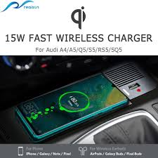 For Audi A4 A5 S5 Q5 Car 15w New Qi Wireless Charger Accessories Phone Plate Fast Charging Panel For Iphone 8 Iphone Wireless Charger Charger Accessories Phone
