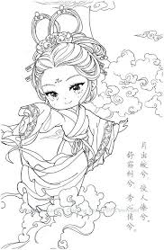 Download Chinese Anime Portrait Coloring Page Pdf In 2020 Chibi Coloring Pages Coloring Books Coloring Pages
