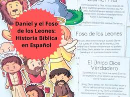 Daniel and the Lions Den in Spanish Story of Daniel Printable Bible Story  Spanish Daniel Teaching Aid Lesson for Sunday School Kid Class