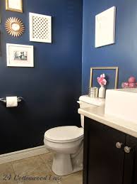 Navy Powder Room Reveal Half Bathroom Decor Beige Bathroom Small Half Bathrooms